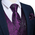 GentCrest Purple Paisley Vest Set - Image 1