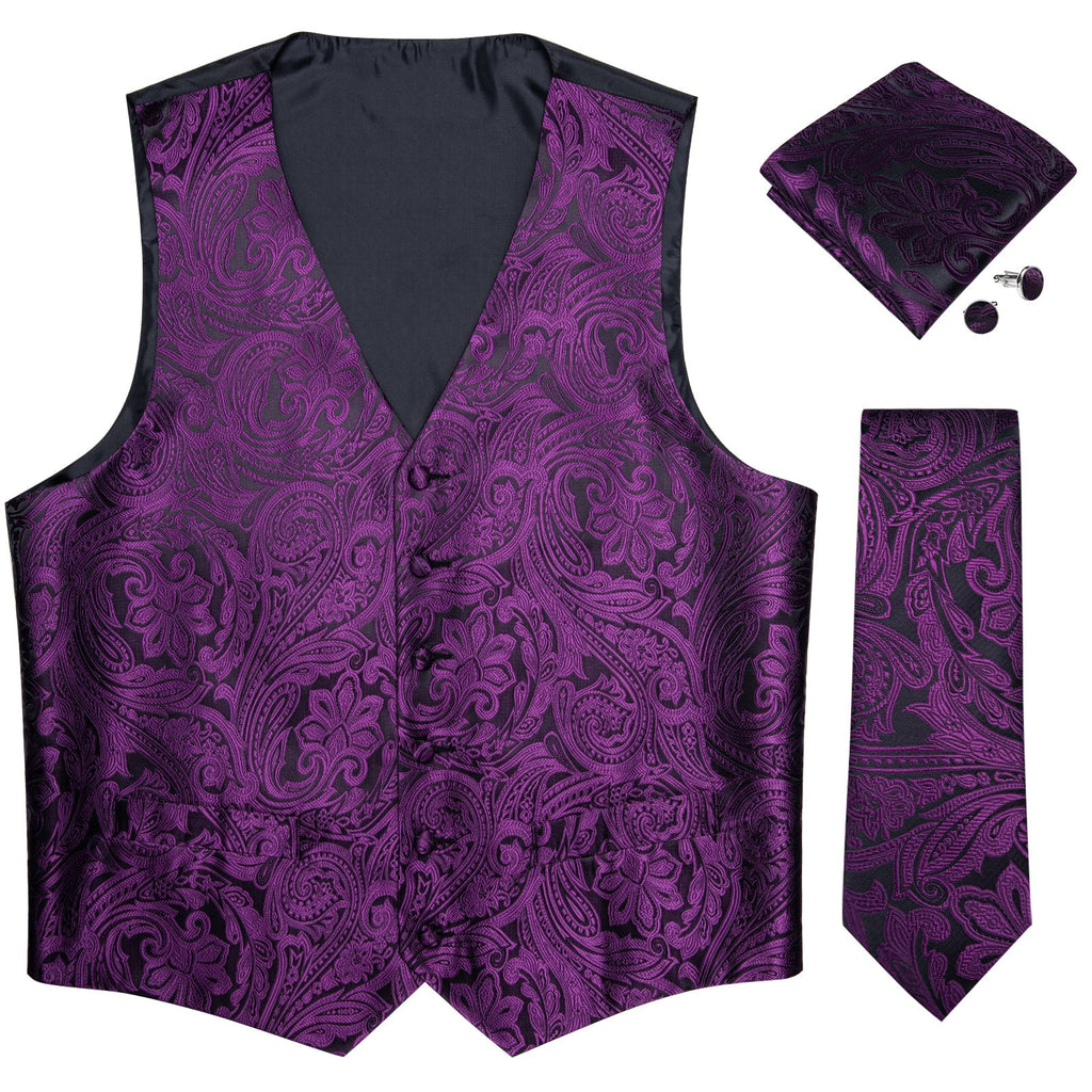 GentCrest Purple Paisley Vest Set - Image 7