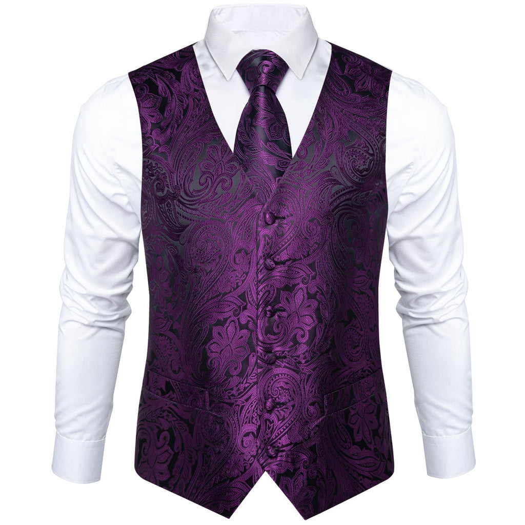 GentCrest Purple Paisley Vest Set - Image 3