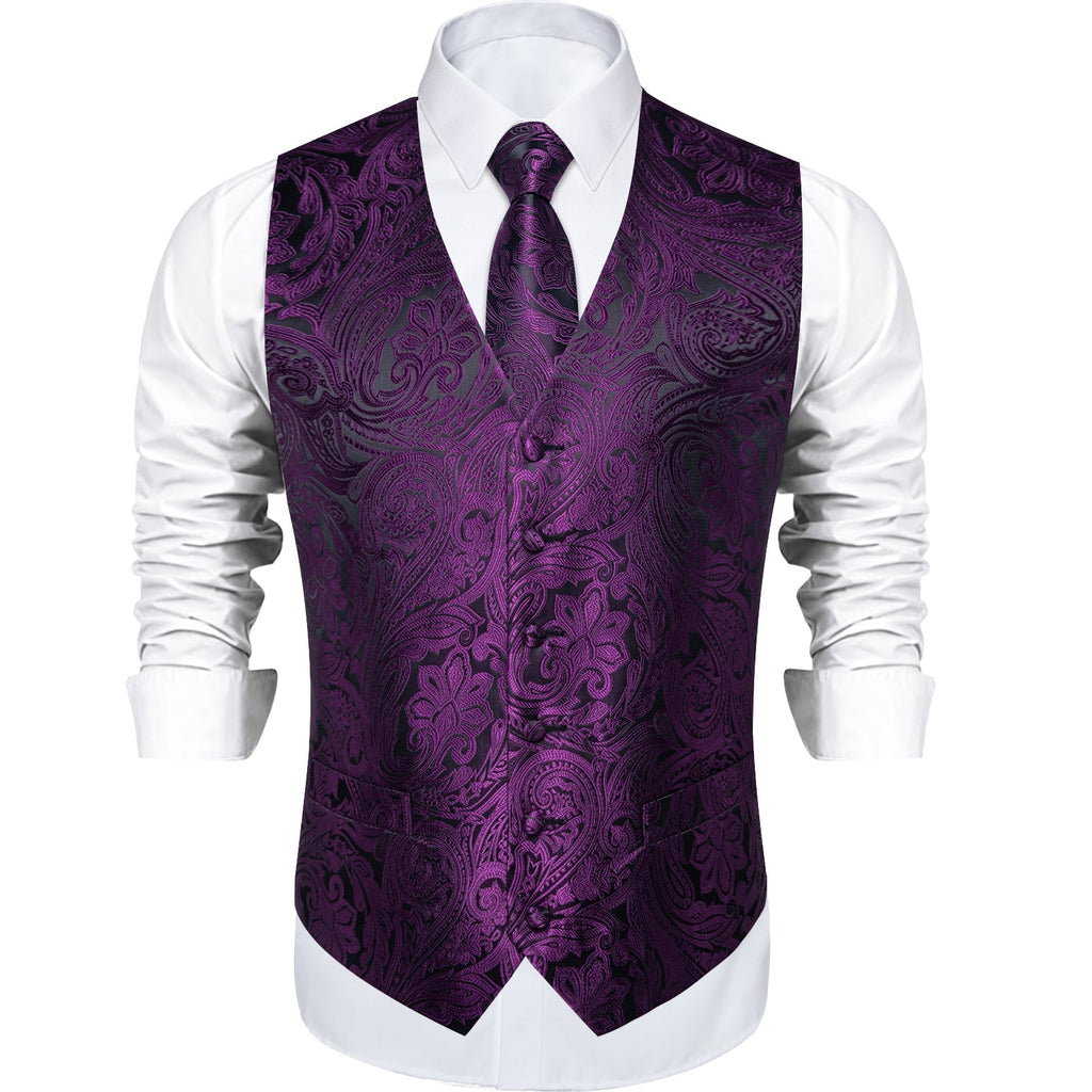 GentCrest Purple Paisley Vest Set - Image 8