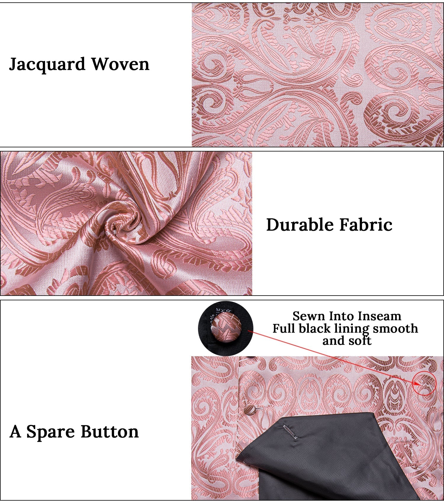 GentCrest Pink Paisley Vest Set - Image 8