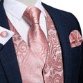 Blush Pink Paisley Vest Set - GentCrest