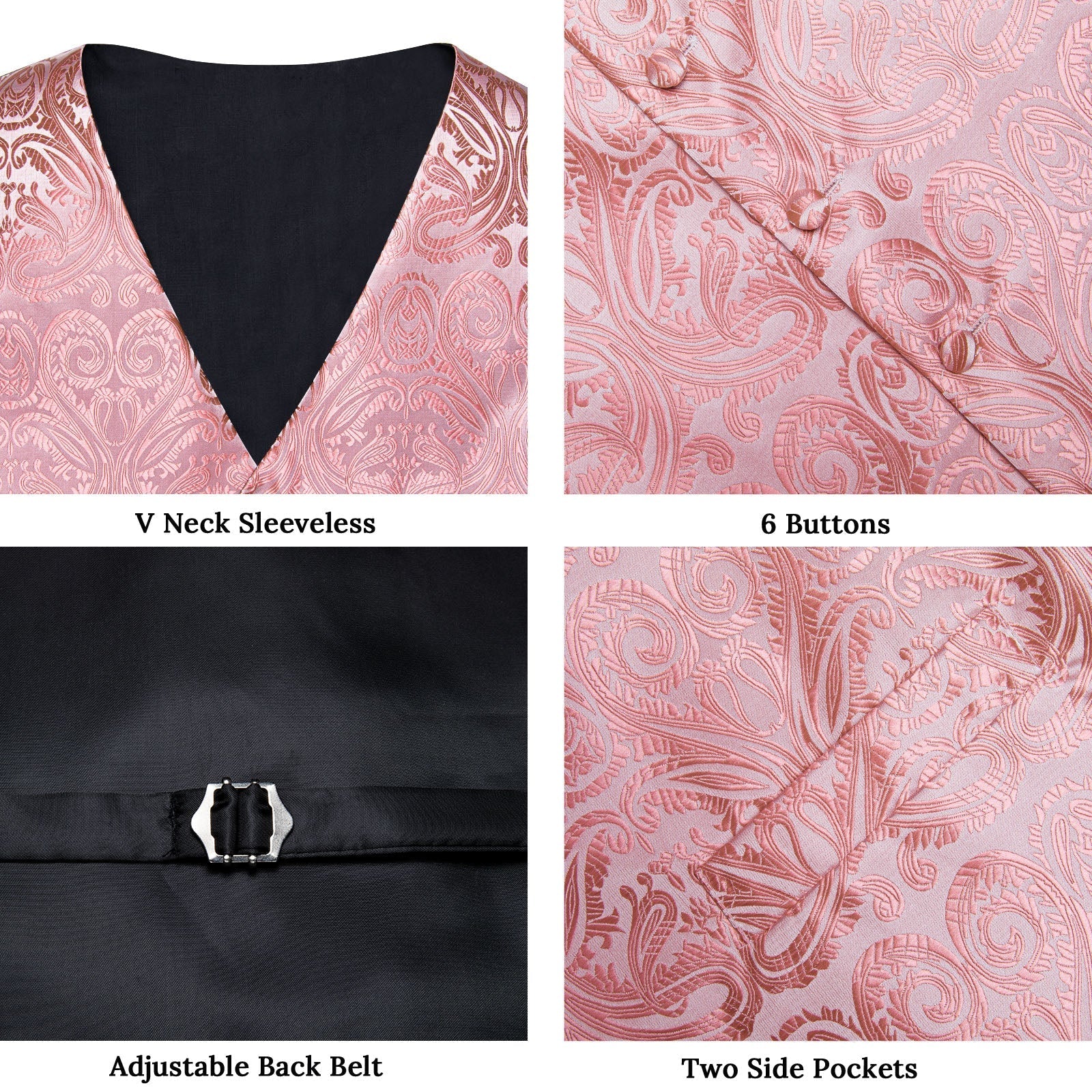 GentCrest Pink Paisley Vest Set - Image 7