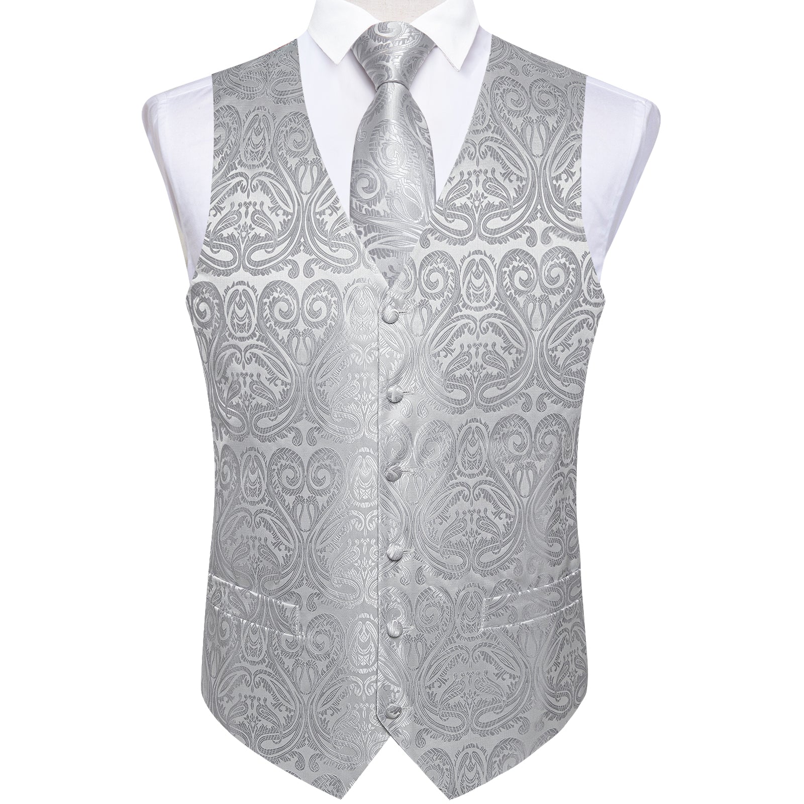 GentCrest Grey Paisley Vest Set - Image 4