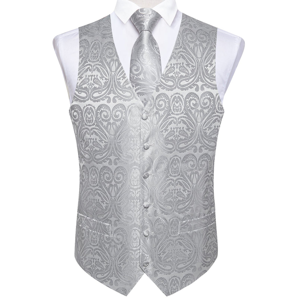 GentCrest Grey Paisley Vest Set - Image 5
