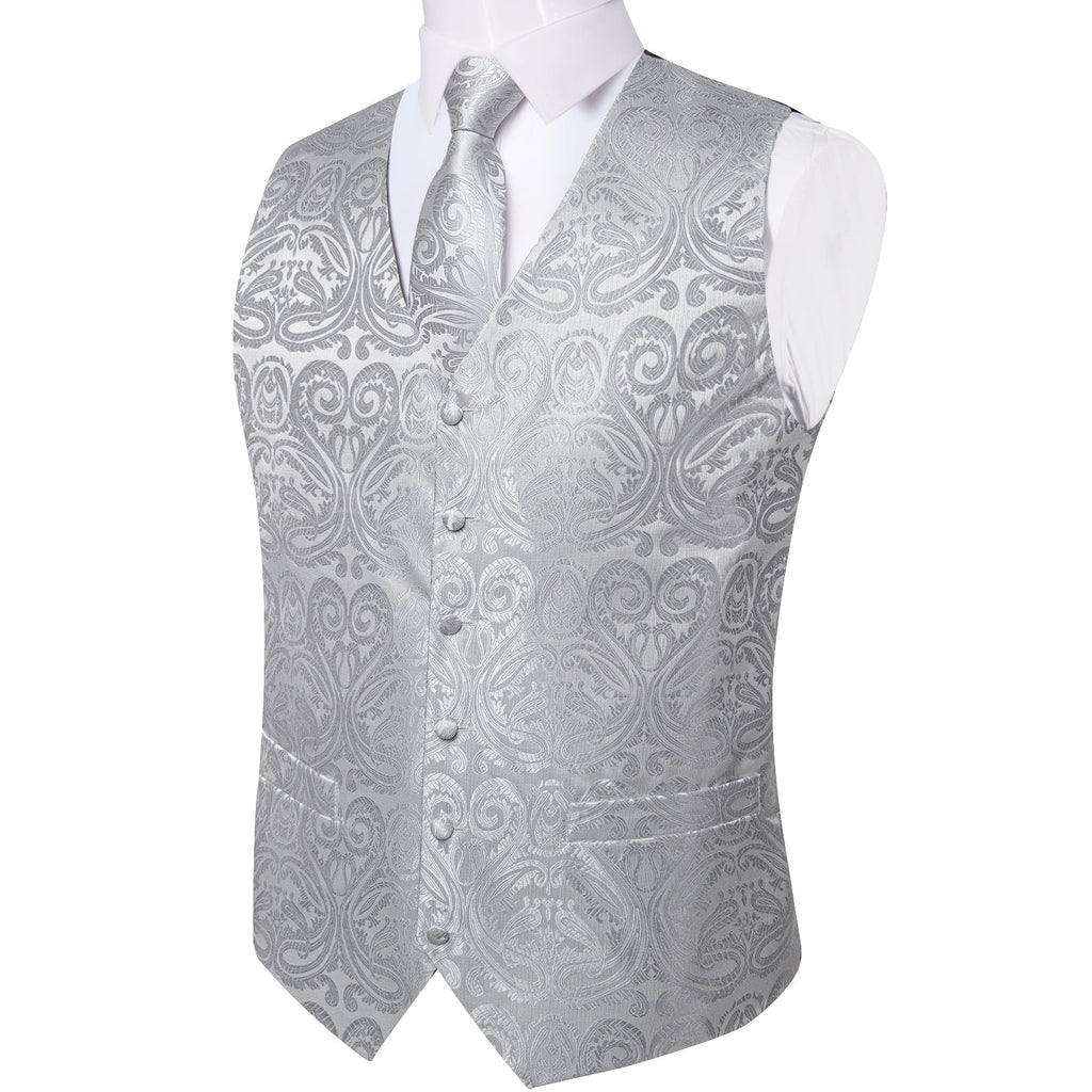 GentCrest Grey Paisley Vest Set - Image 5
