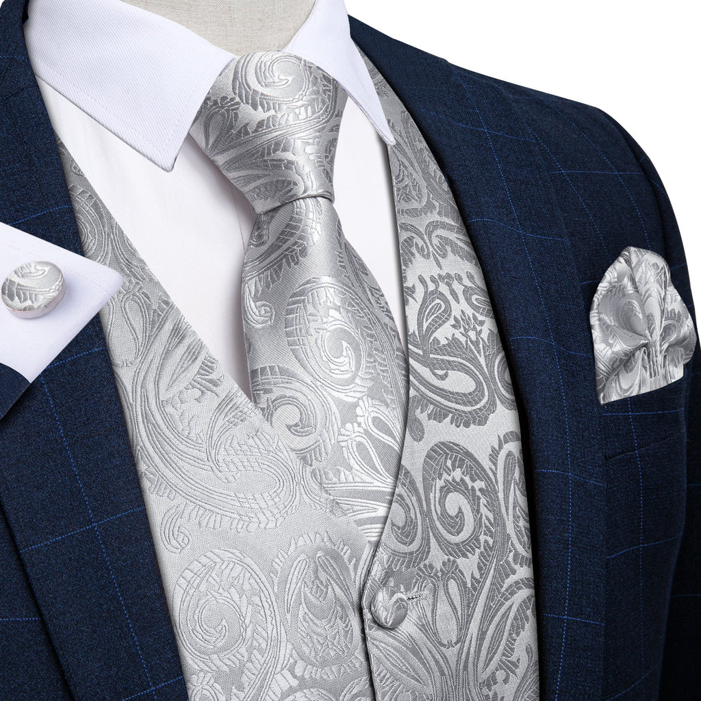 GentCrest Grey Paisley Vest Set - Image 1