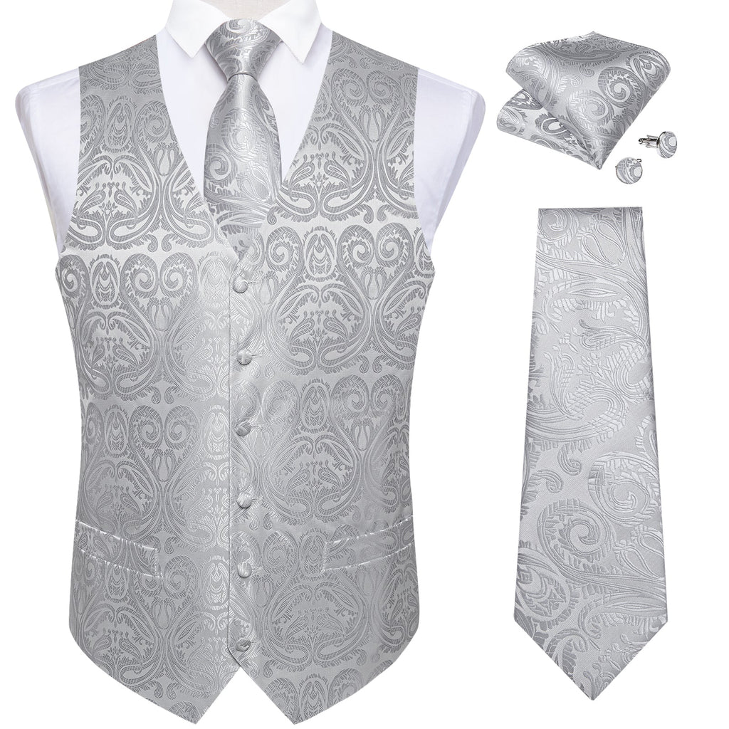 GentCrest Grey Paisley Vest Set - Image 3