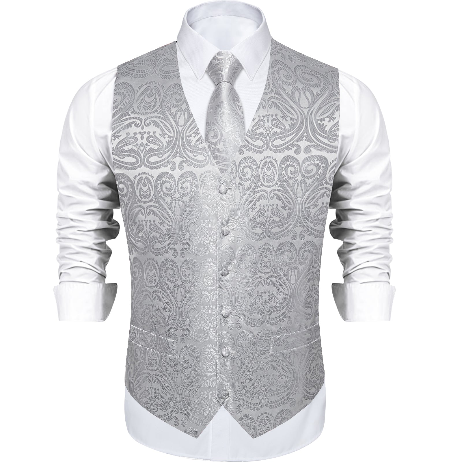 GentCrest Grey Paisley Vest Set - Image 6