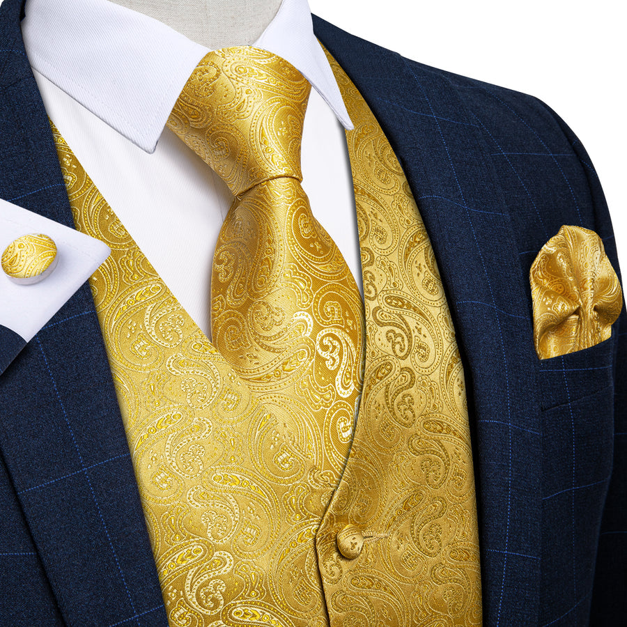 GentCrest Gold Paisley Vest Set - Image 1