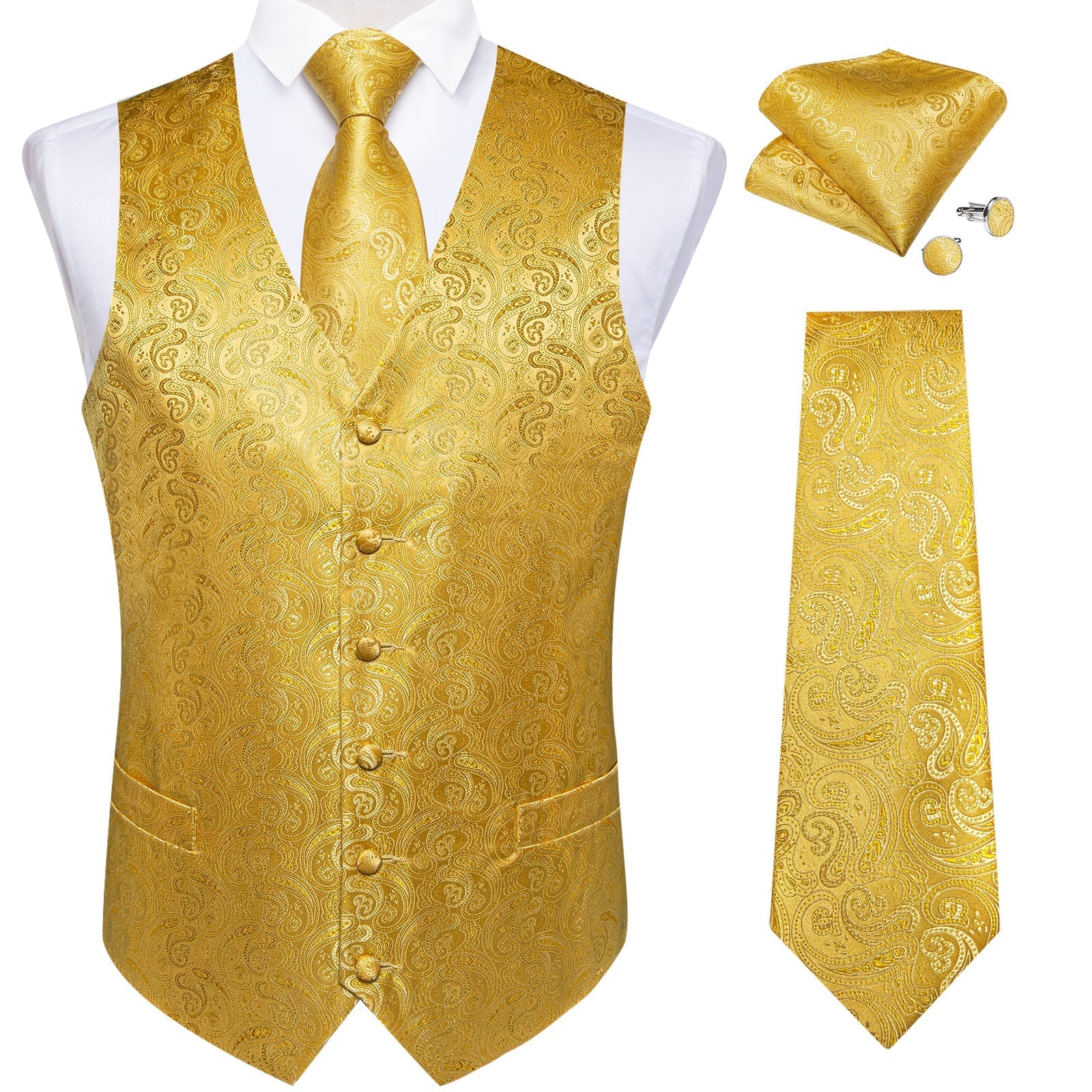 GentCrest Gold Paisley Vest Set - Image 7