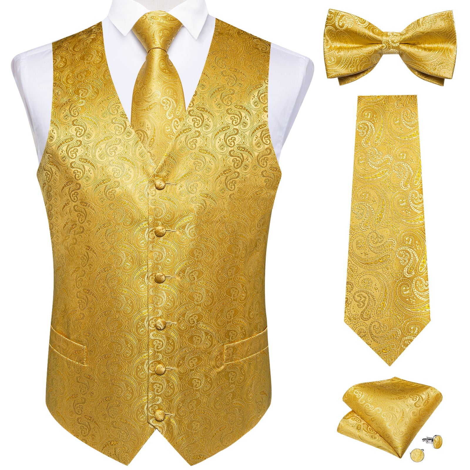 GentCrest Gold Paisley Vest Set - Image 1