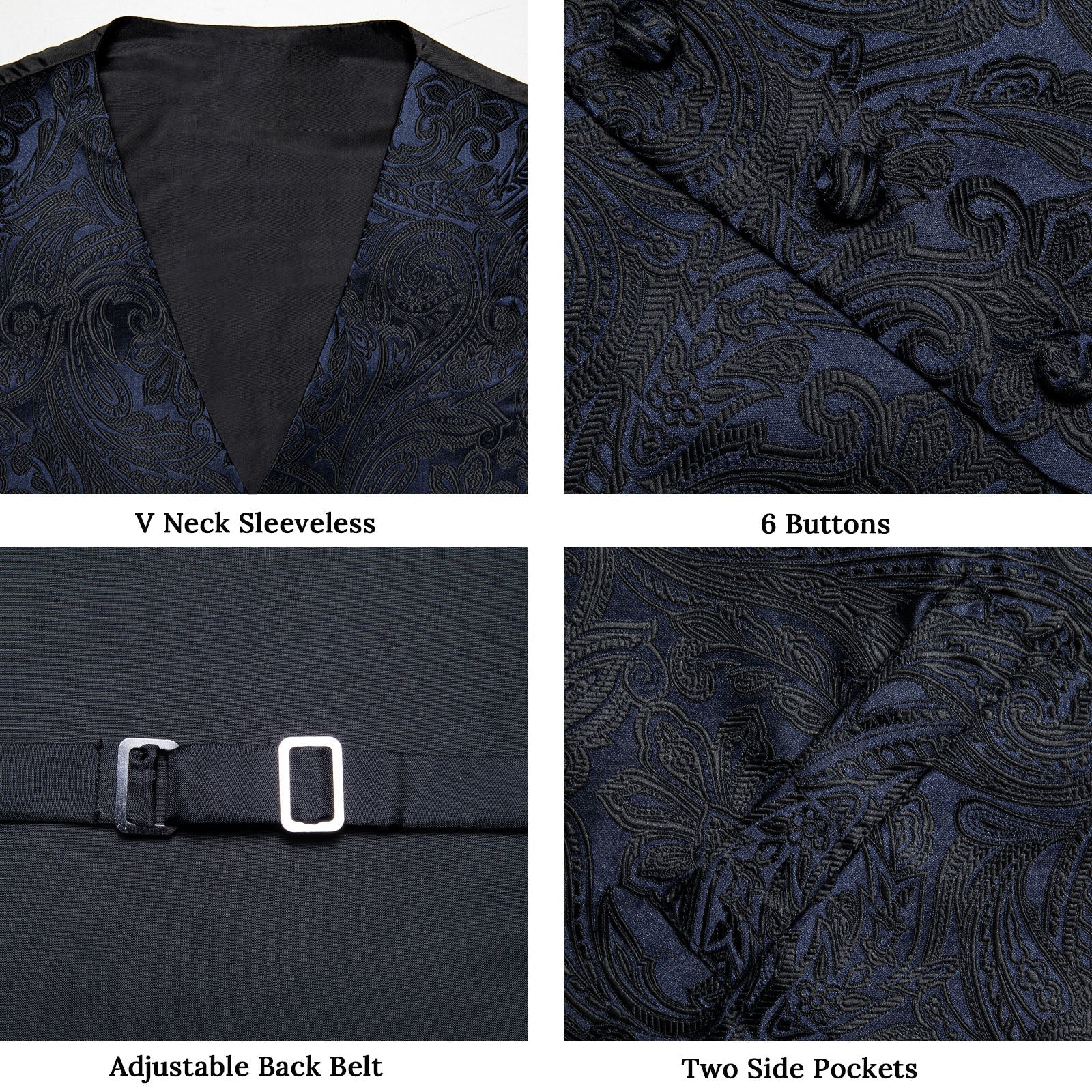 GentCrest Black Paisley Vest Set - Image 5