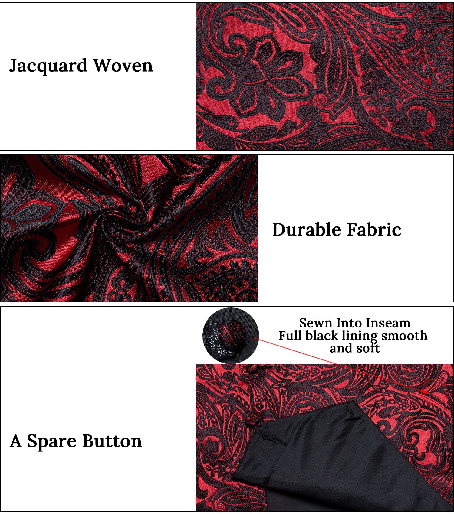 GentCrest Black Paisley Vest Set - Image 5