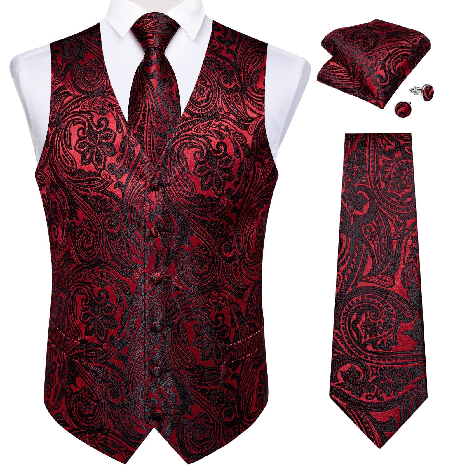 GentCrest Black Paisley Vest Set - Image 2