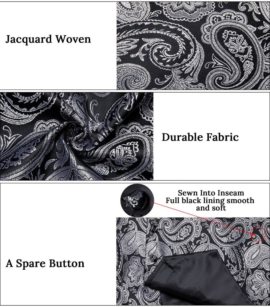 GentCrest Black Paisley Vest Set - Image 6