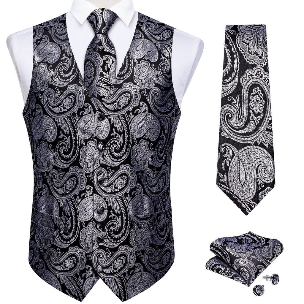 GentCrest Black Paisley Vest Set - Image 3