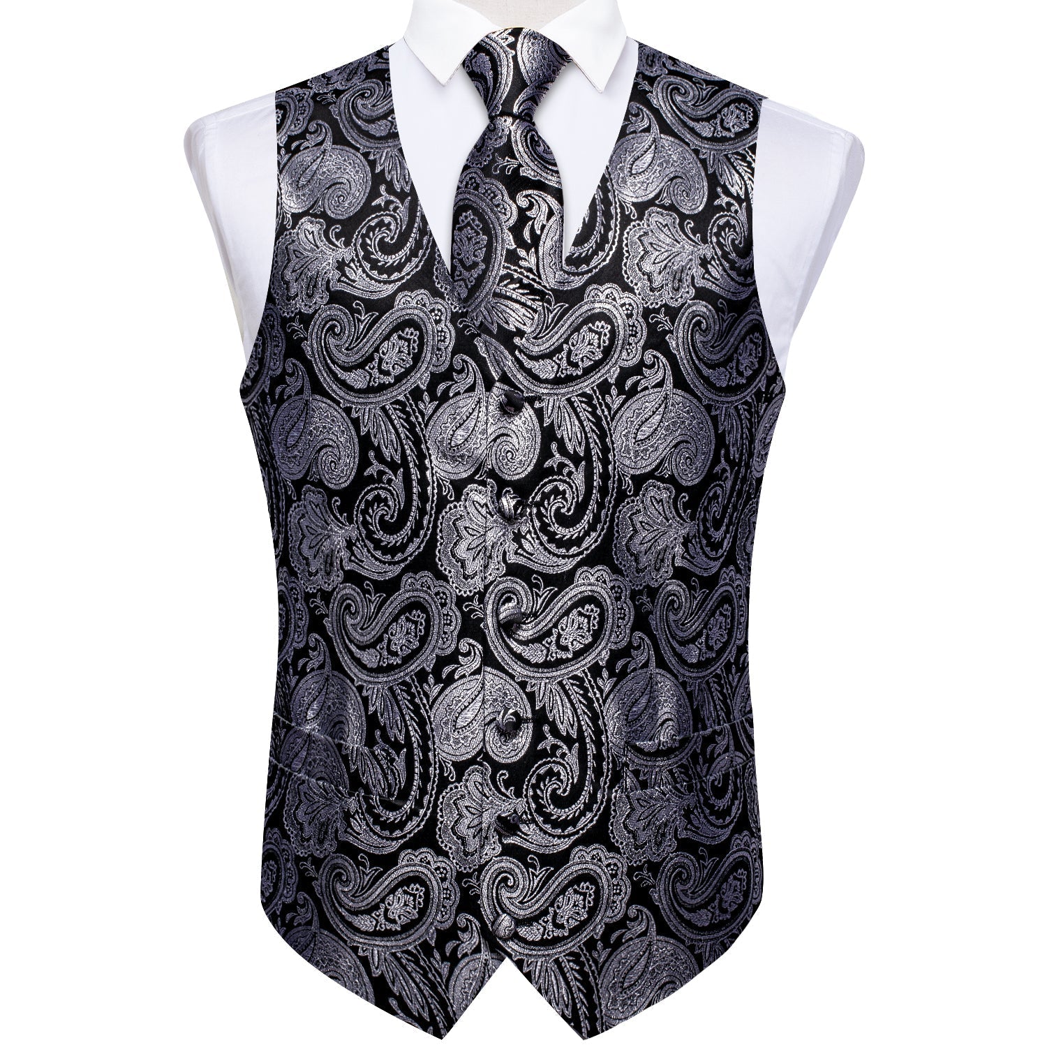 GentCrest Black Paisley Vest Set - Image 2