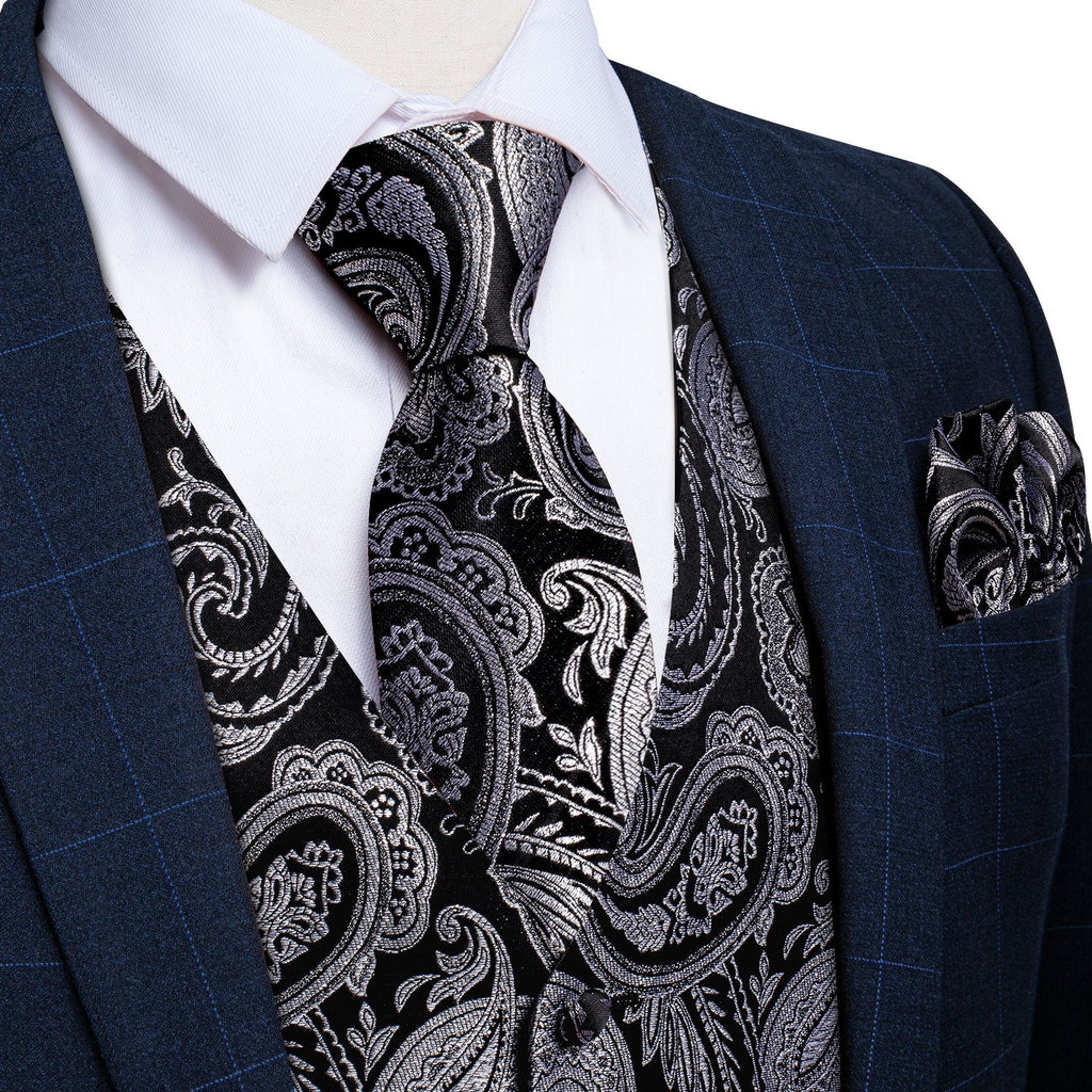 GentCrest Black Paisley Vest Set - Image 1