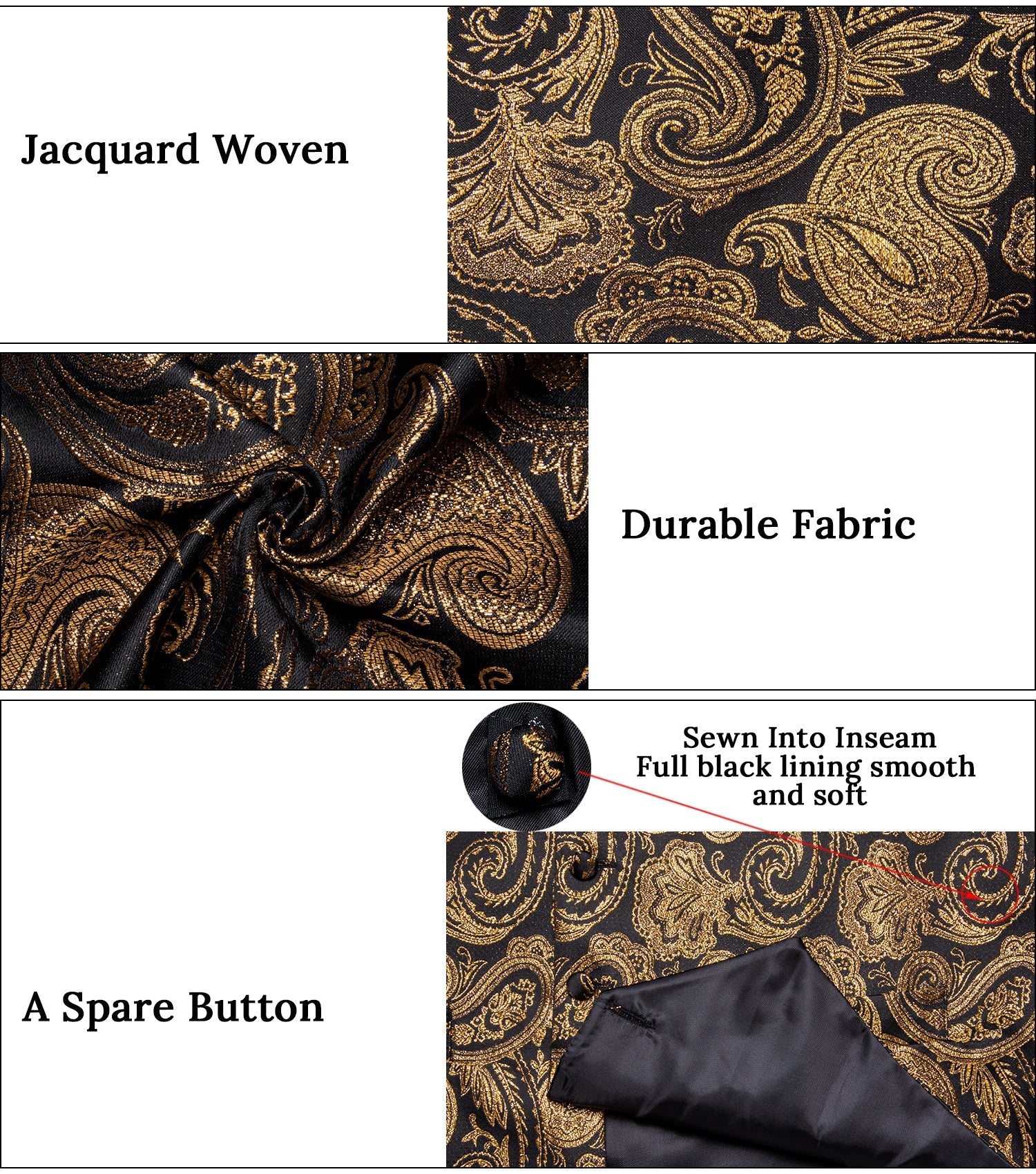 GentCrest Black Paisley Vest Set - Image 5