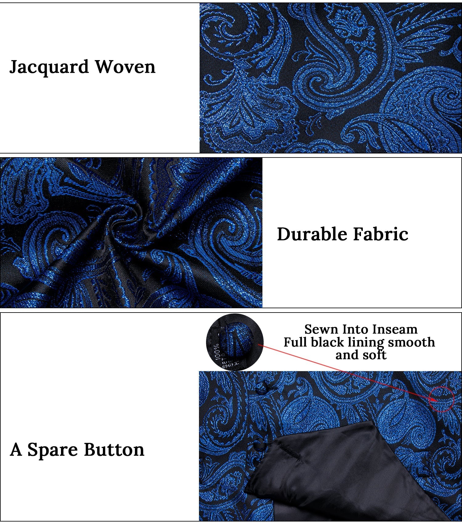 GentCrest Black Paisley Vest Set - Image 5