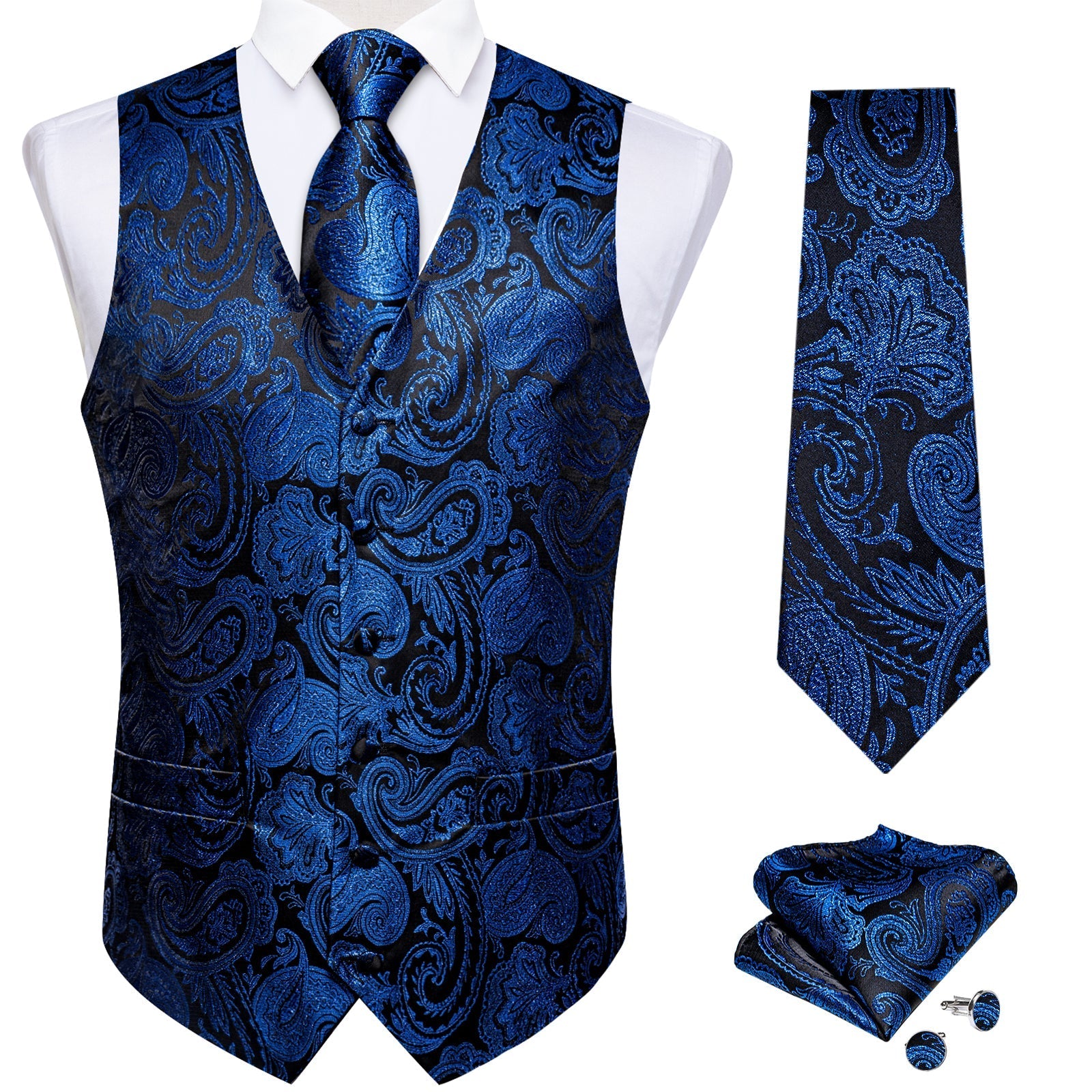 GentCrest Black Paisley Vest Set - Image 2