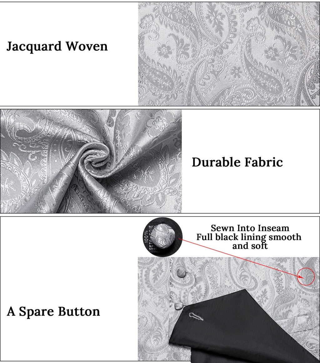 GentCrest Grey Paisley Vest Set - Image 7