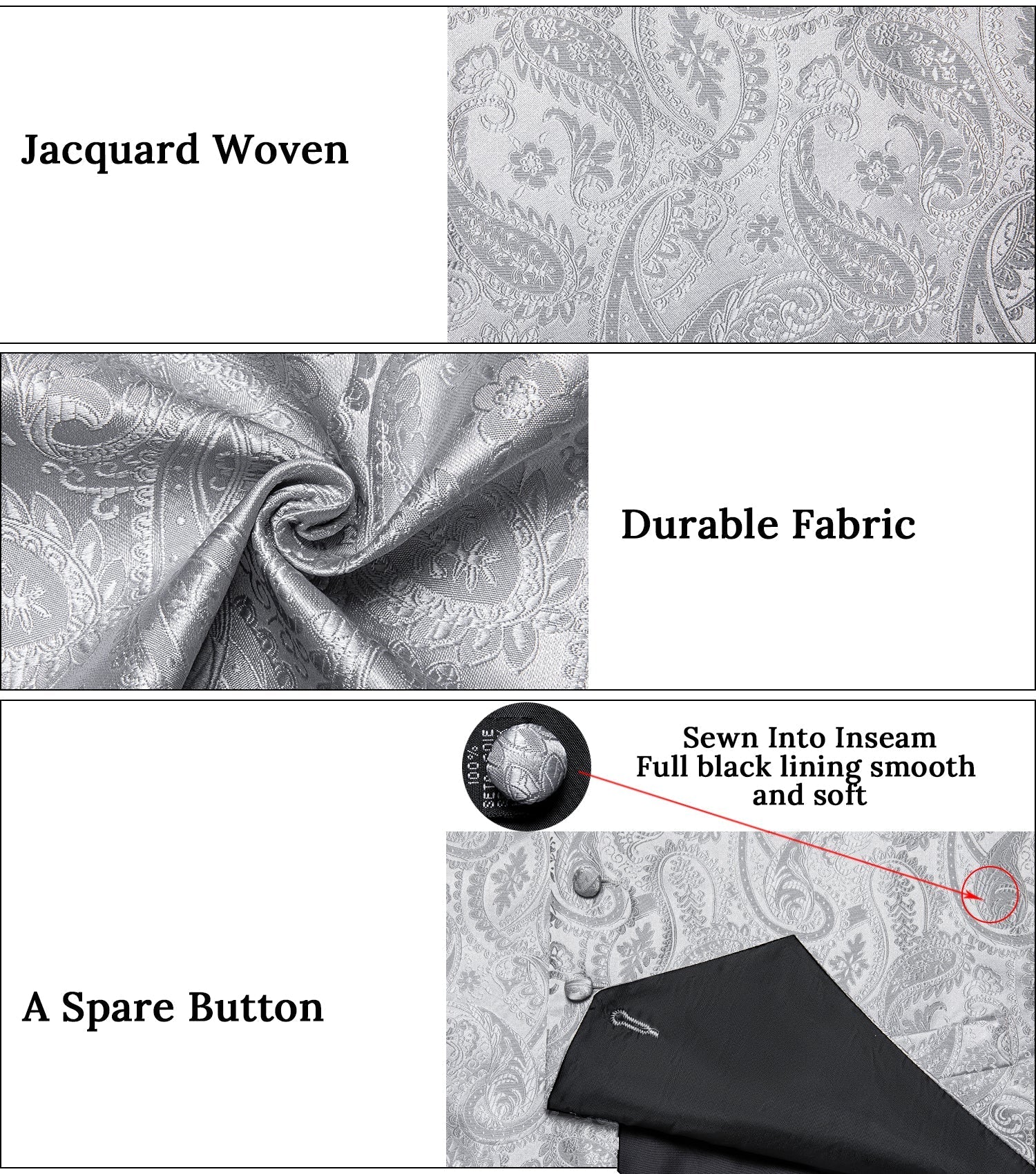 GentCrest Grey Paisley Vest Set - Image 7