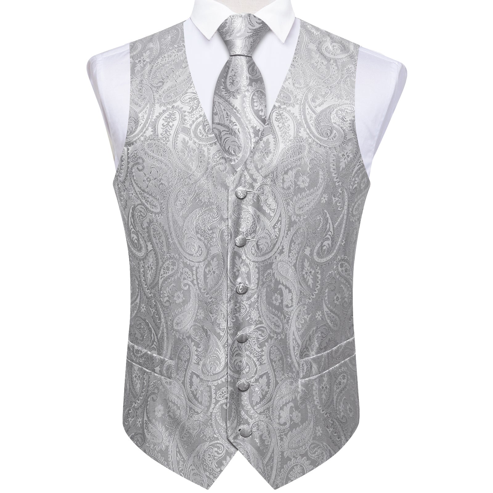 GentCrest Grey Paisley Vest Set - Image 2