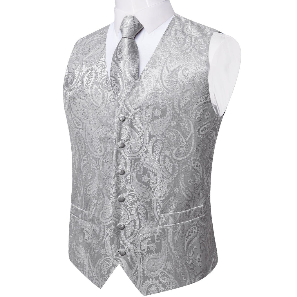 GentCrest Grey Paisley Vest Set - Image 4