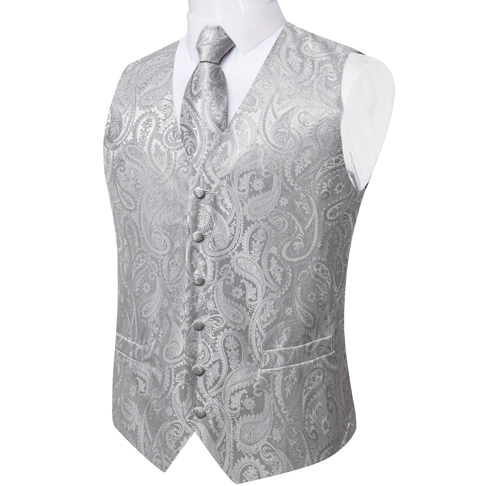 GentCrest Grey Paisley Vest Set - Image 4