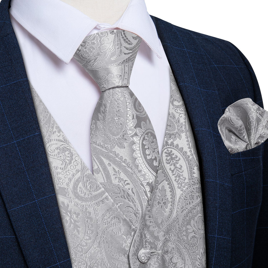 GentCrest Grey Paisley Vest Set - Image 1