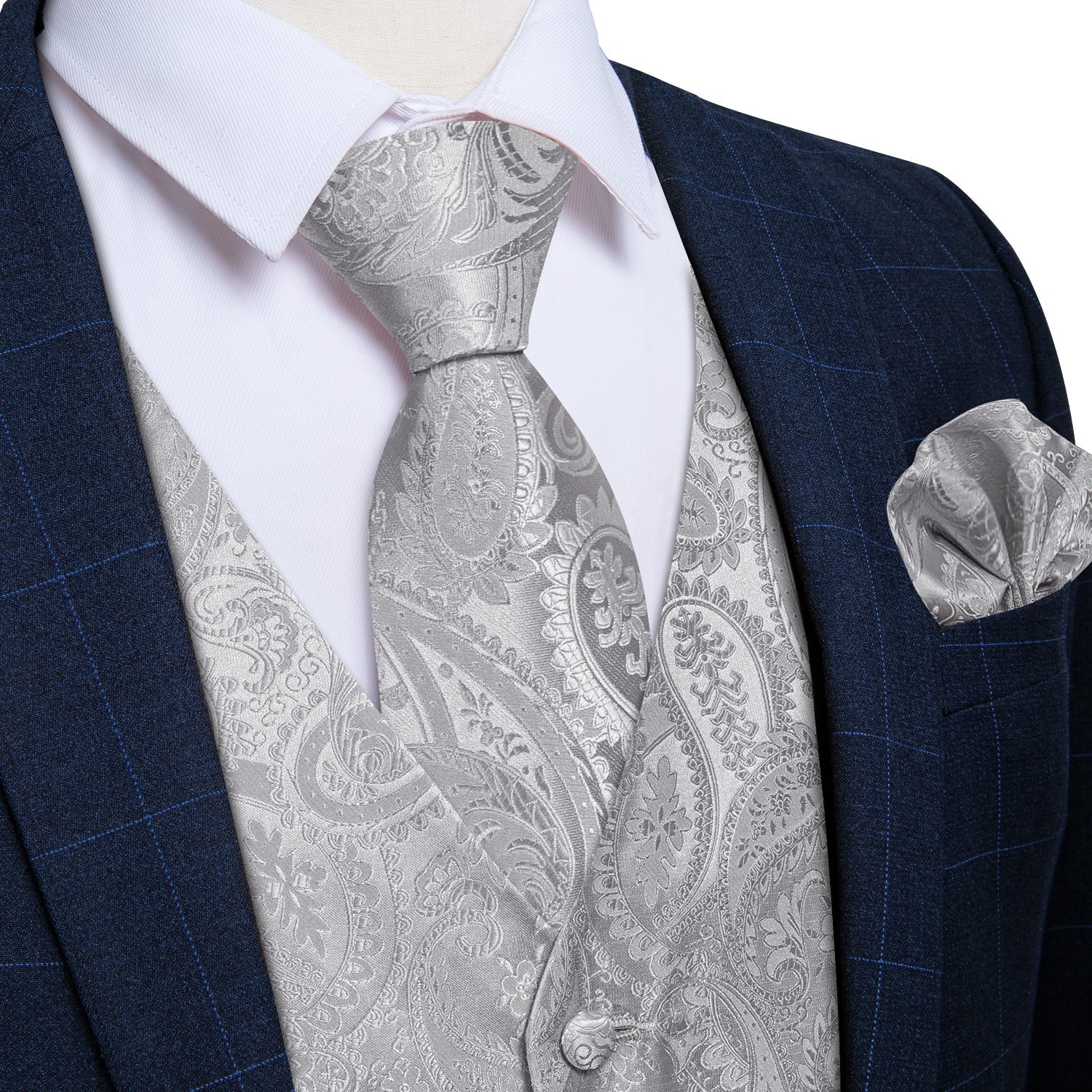 GentCrest Grey Paisley Vest Set - Image 1