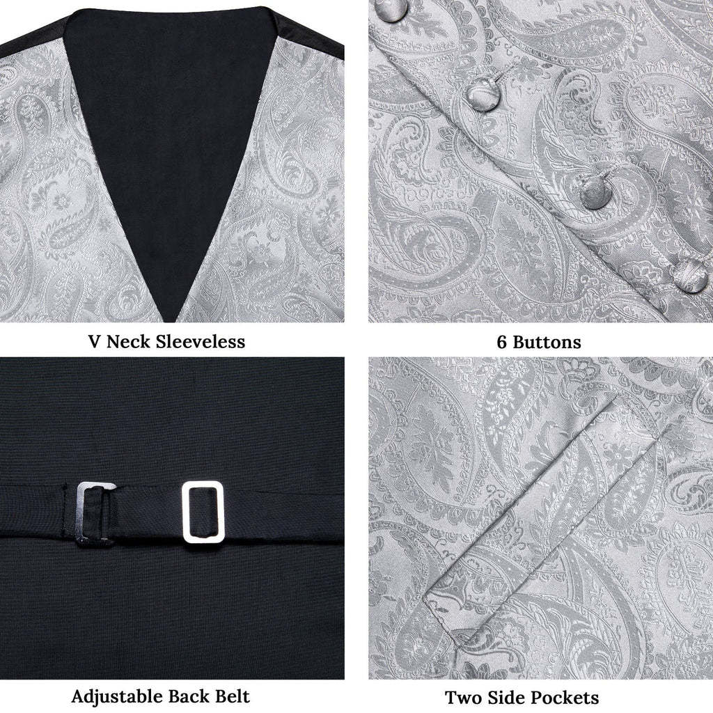 GentCrest Grey Paisley Vest Set - Image 8