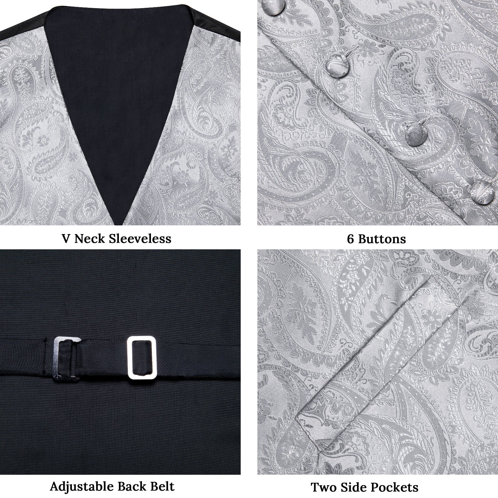 GentCrest Grey Paisley Vest Set - Image 8