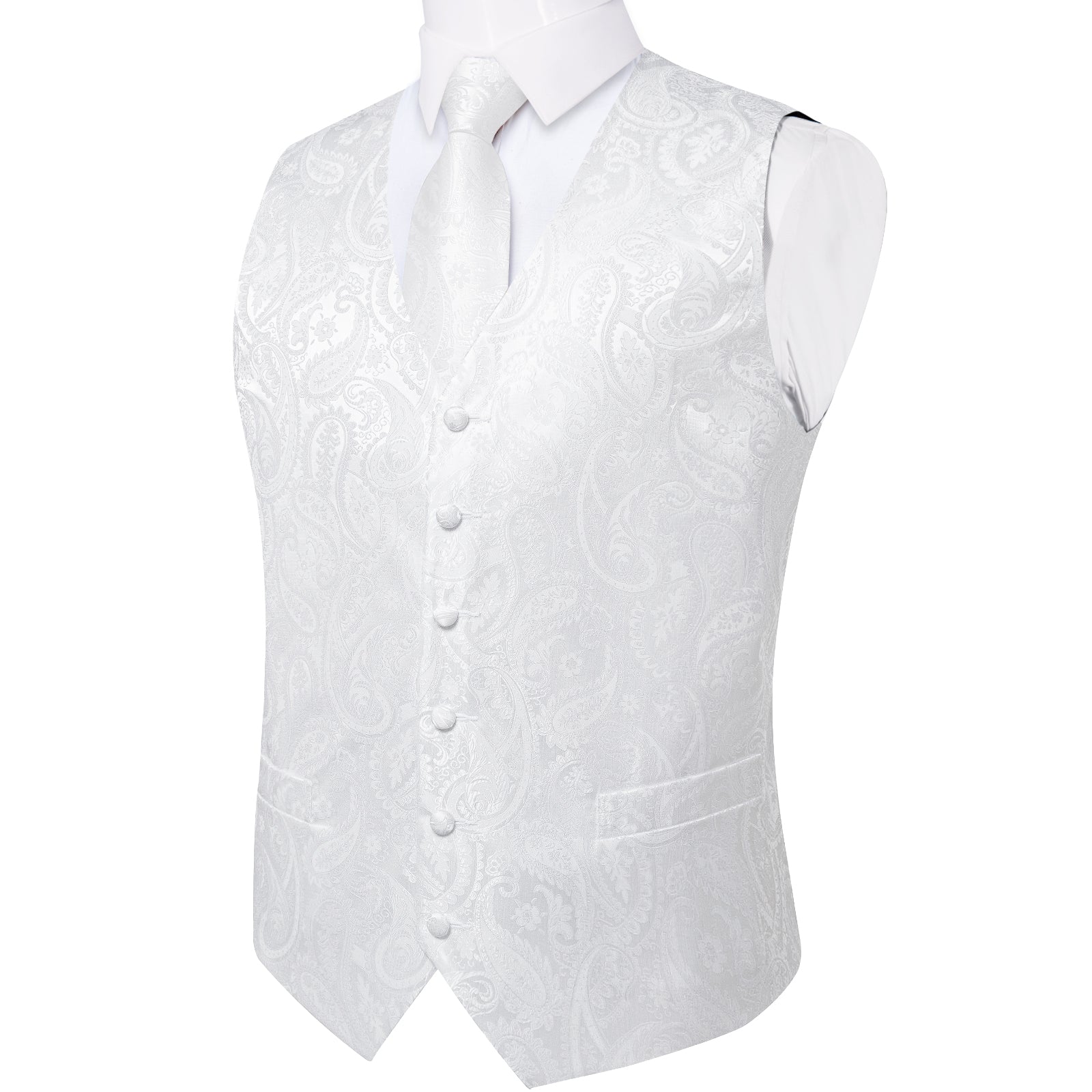 GentCrest White Paisley Vest Set - Image 5