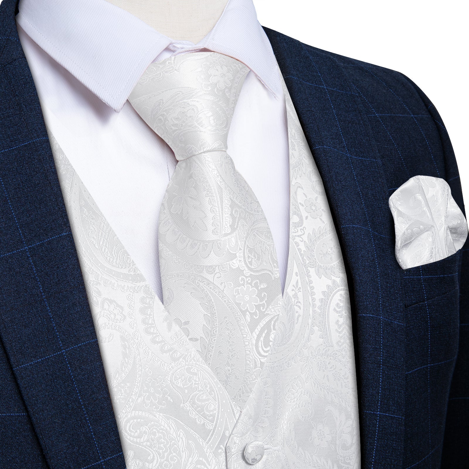 GentCrest White Paisley Vest Set - Image 1