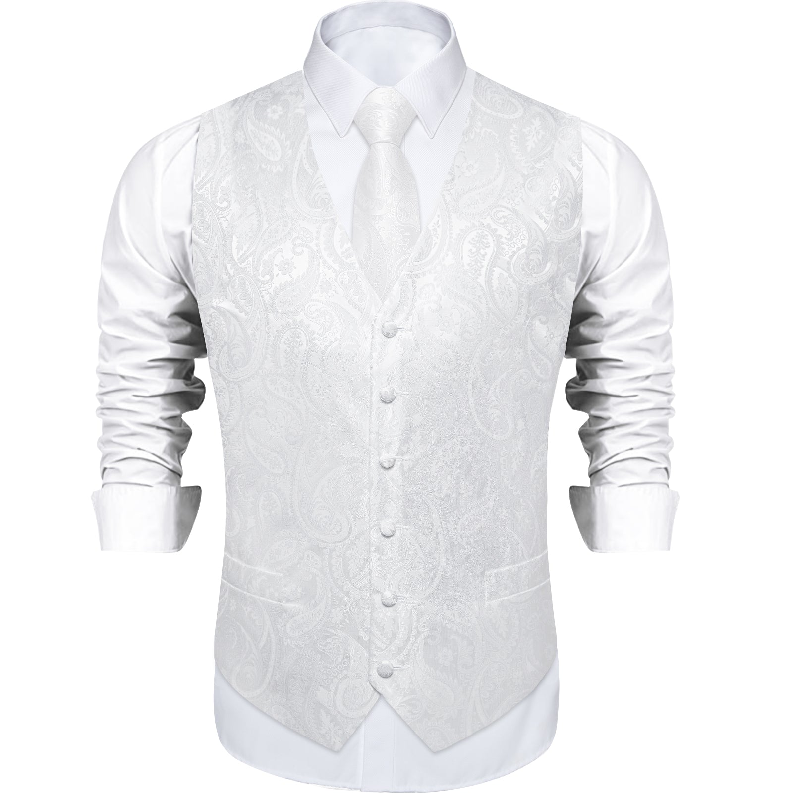 GentCrest White Paisley Vest Set - Image 7