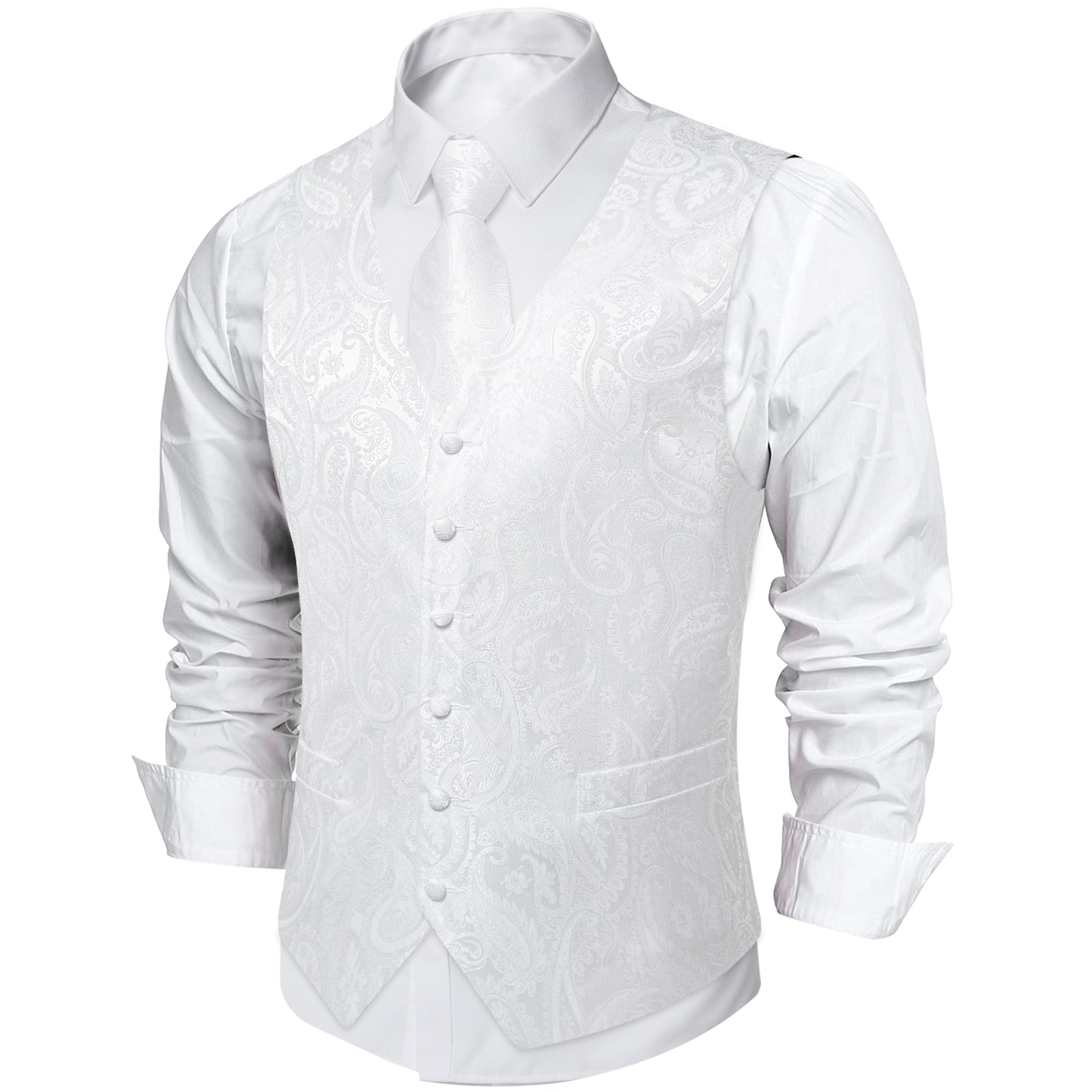 GentCrest White Paisley Vest Set - Image 8