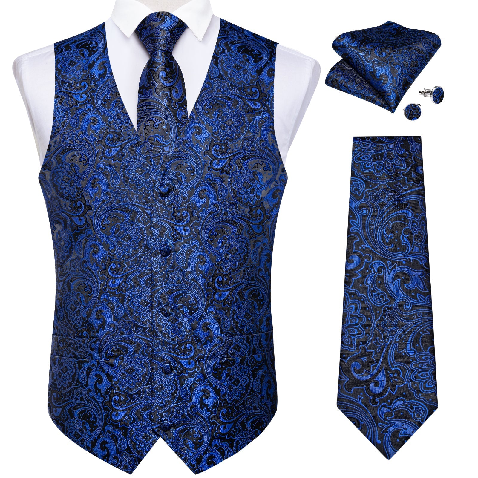 GentCrest Black Paisley Vest Set - Image 2