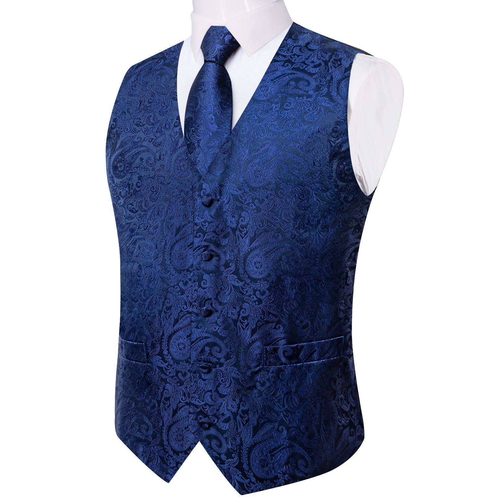 GentCrest Blue Paisley Vest Set - Image 3