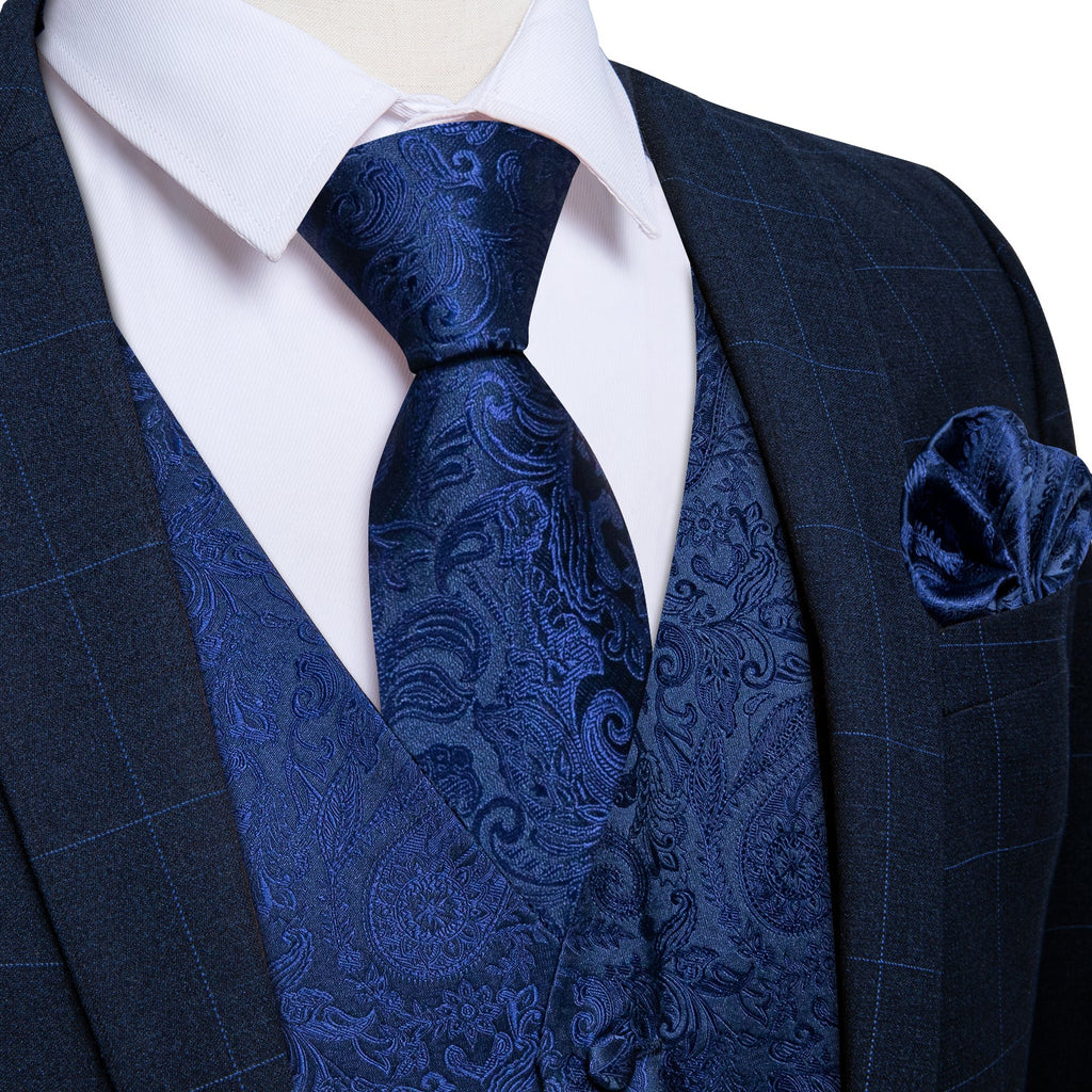 GentCrest Blue Paisley Vest Set - Image 1