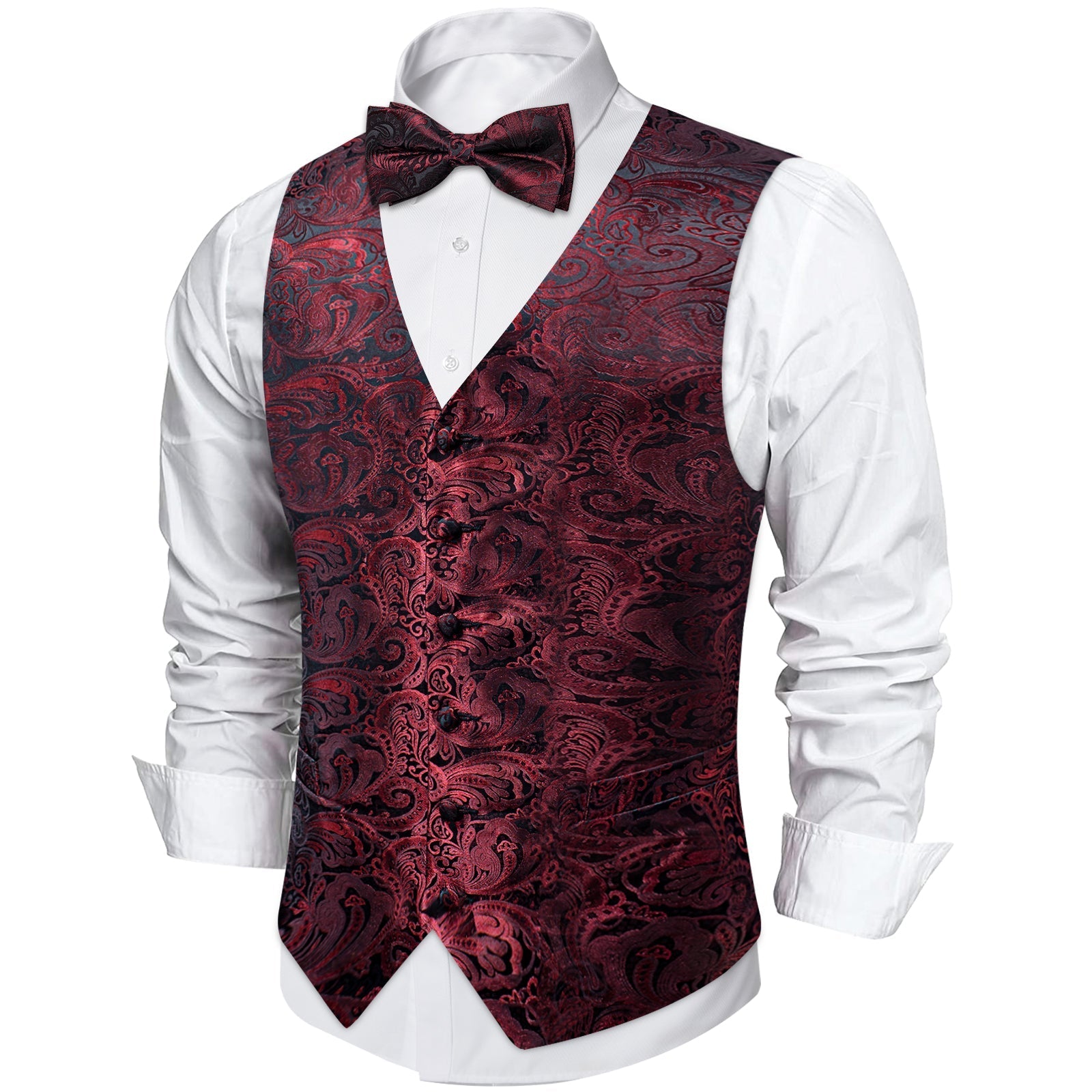 GentCrest Red Paisley Vest Set - Image 2
