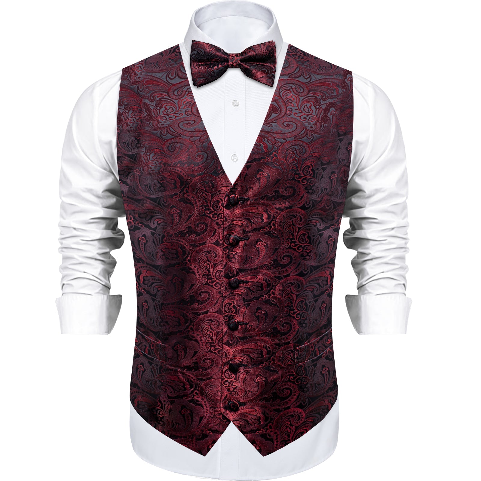 GentCrest Red Paisley Vest Set - Image 1