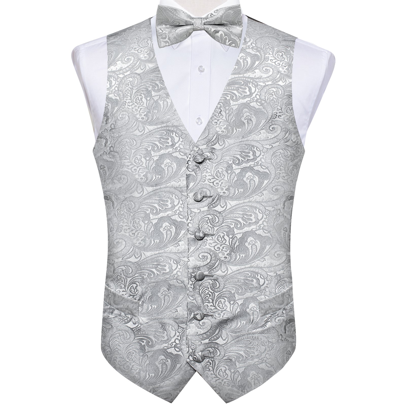 GentCrest Grey Paisley Vest Set - Image 4