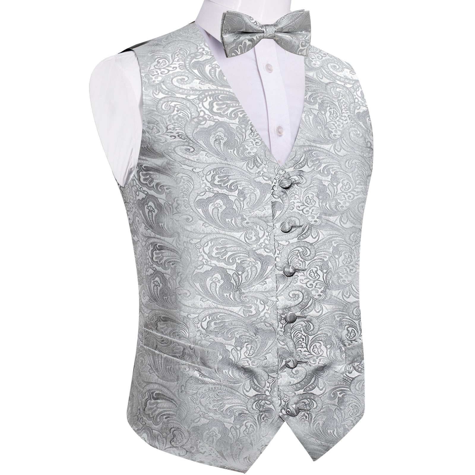 GentCrest Grey Paisley Vest Set - Image 3