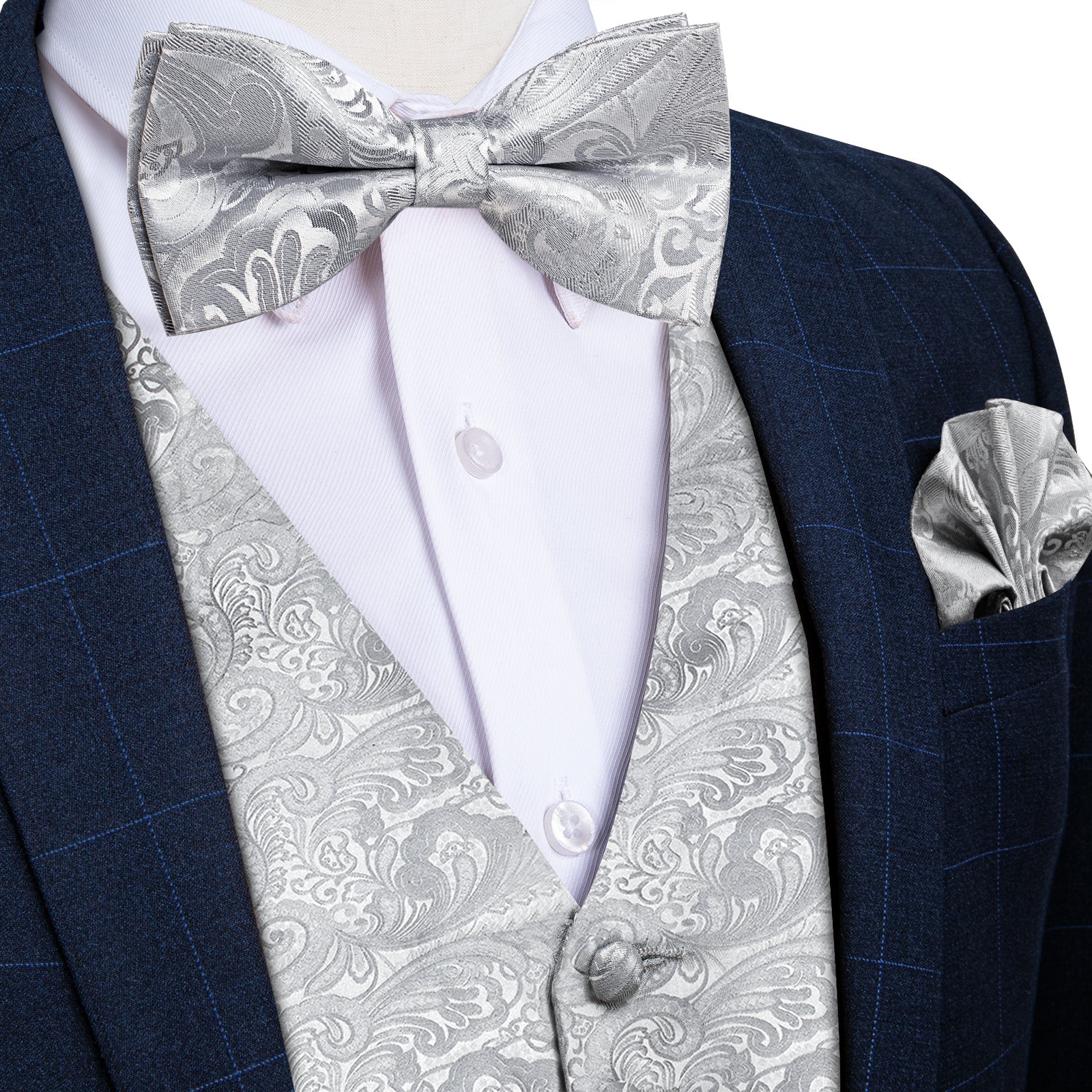 GentCrest Grey Paisley Vest Set - Image 1