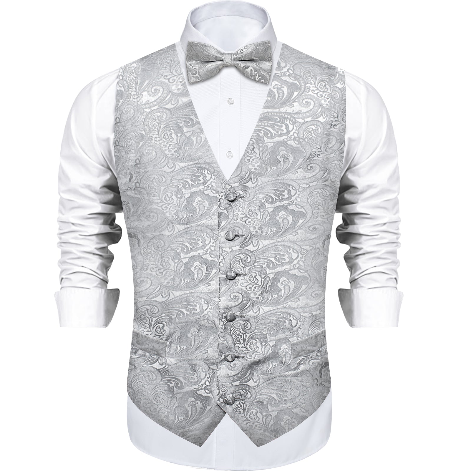 GentCrest Grey Paisley Vest Set - Image 2