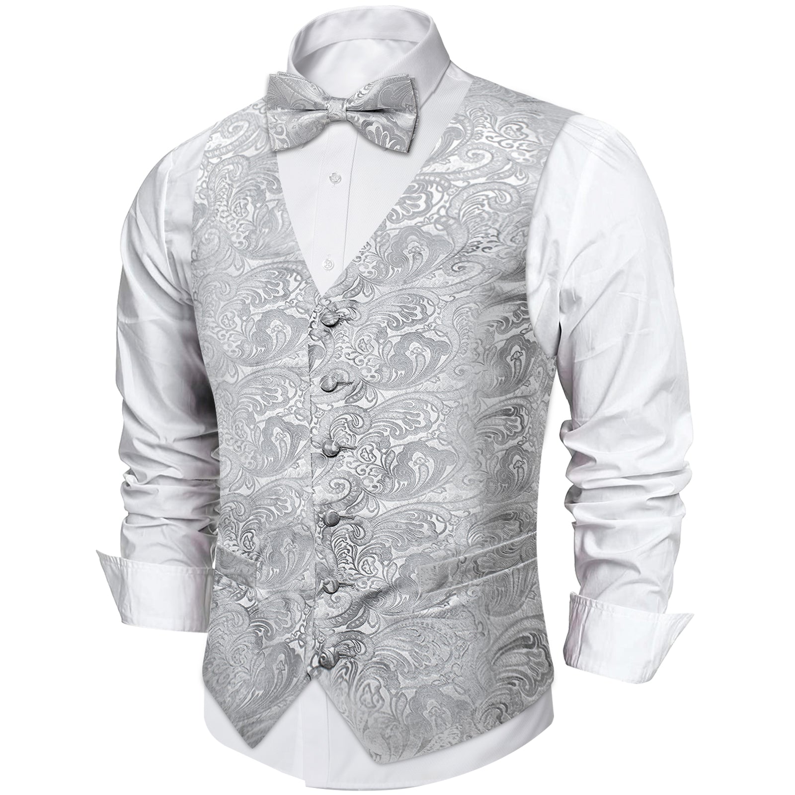 GentCrest Grey Paisley Vest Set - Image 2