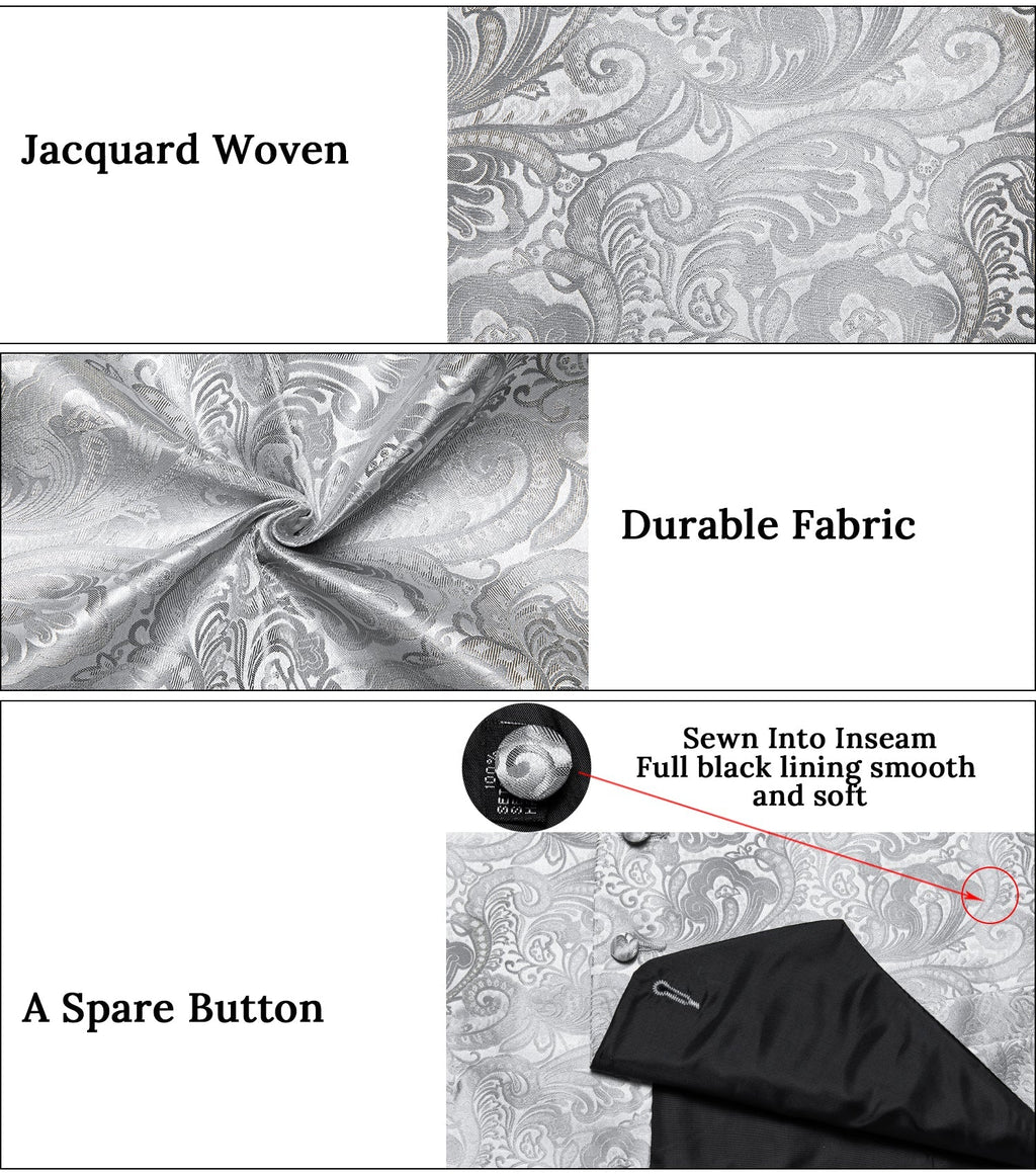 GentCrest Grey Paisley Vest Set - Image 9